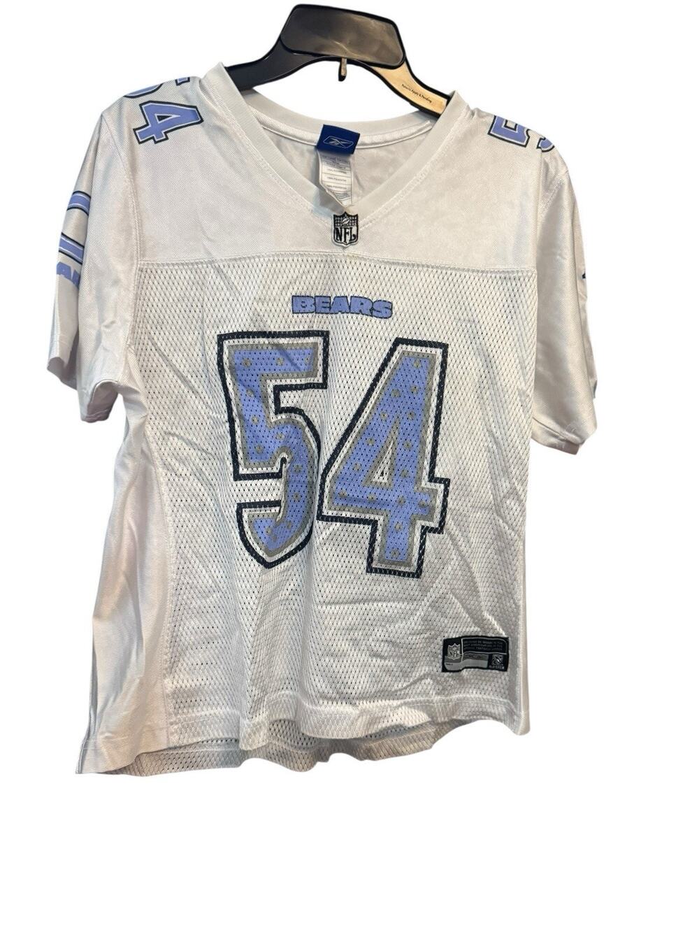 CHICAGO BEARS NFL FOOTBALL JERSEY BRIAN URLACHER #54 LIGHT BLUE WOMENS Large - Picture 1 of 7